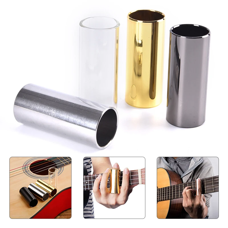 

60MM Length Guitar Slide Bar Stainless Steel Metal/Glass Finger Slide for Guitar Ukulele String Instruments Guitarra Accessories