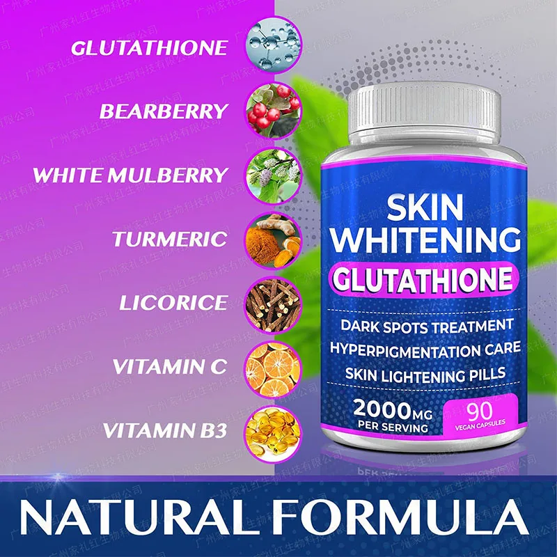 90 Pills Glutathione Whitening Capsule Reduces Skin Tone Restores Aging Skin Reduces Melanin Health Capsule