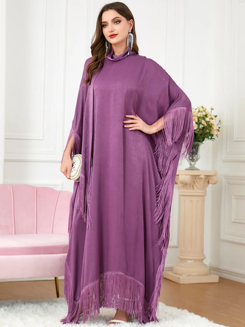 Morocco Party Dress Muslim Women Abaya Prayer Caftan Maxi Tassel Dresses Robe India Abayas Dubai Turkey Longue Vestidos Largos