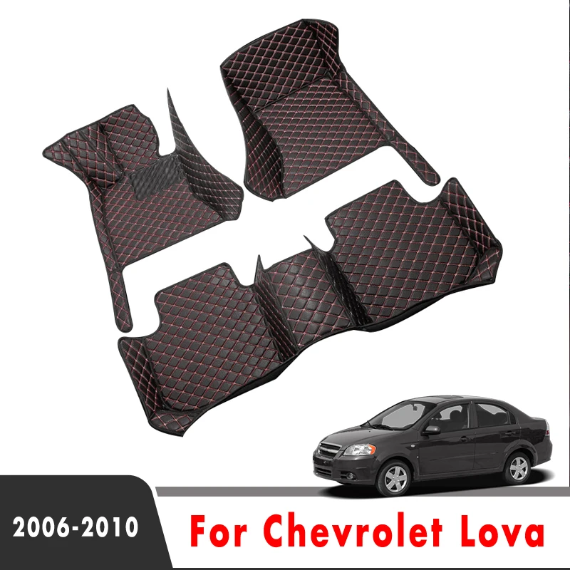 

Car Floor Mats Rugs For Chevrolet Lova 2010 2009 2008 2007 2006 Leather Waterproof Anti-Dirty Carpets Car Accessories Interior