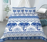 bohemian elephant bedding set 3d print duvet cover with pillowcase set luxury microfiber bedspread home textiles