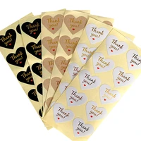 100pcslot love bronzing thank you red heart kraft paper sealing diy decorative sticker craft stickers scrapbooking