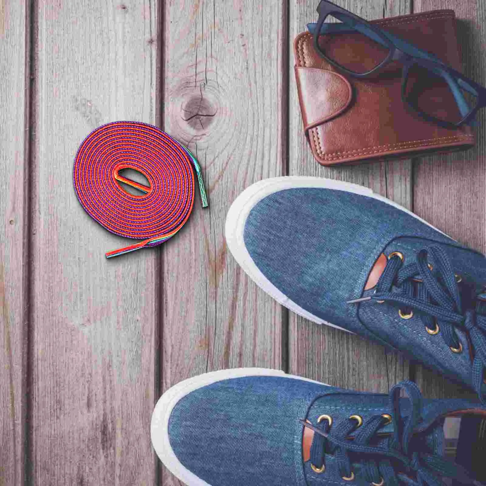 Rainbow Gradient Laces Flat Boot Laces Shoe Accessories Printing Sneakers Shoelaces Replacement Boot Laces Running Shoelaces