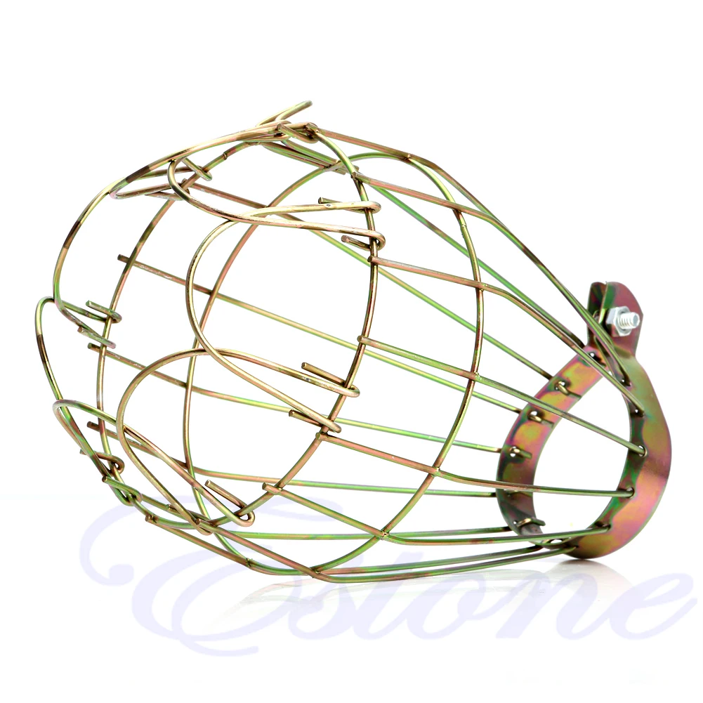 Industrial Retro Iron Wire Guards Bulb Clamp Metal Lamp Cage Trouble Light YF M76D