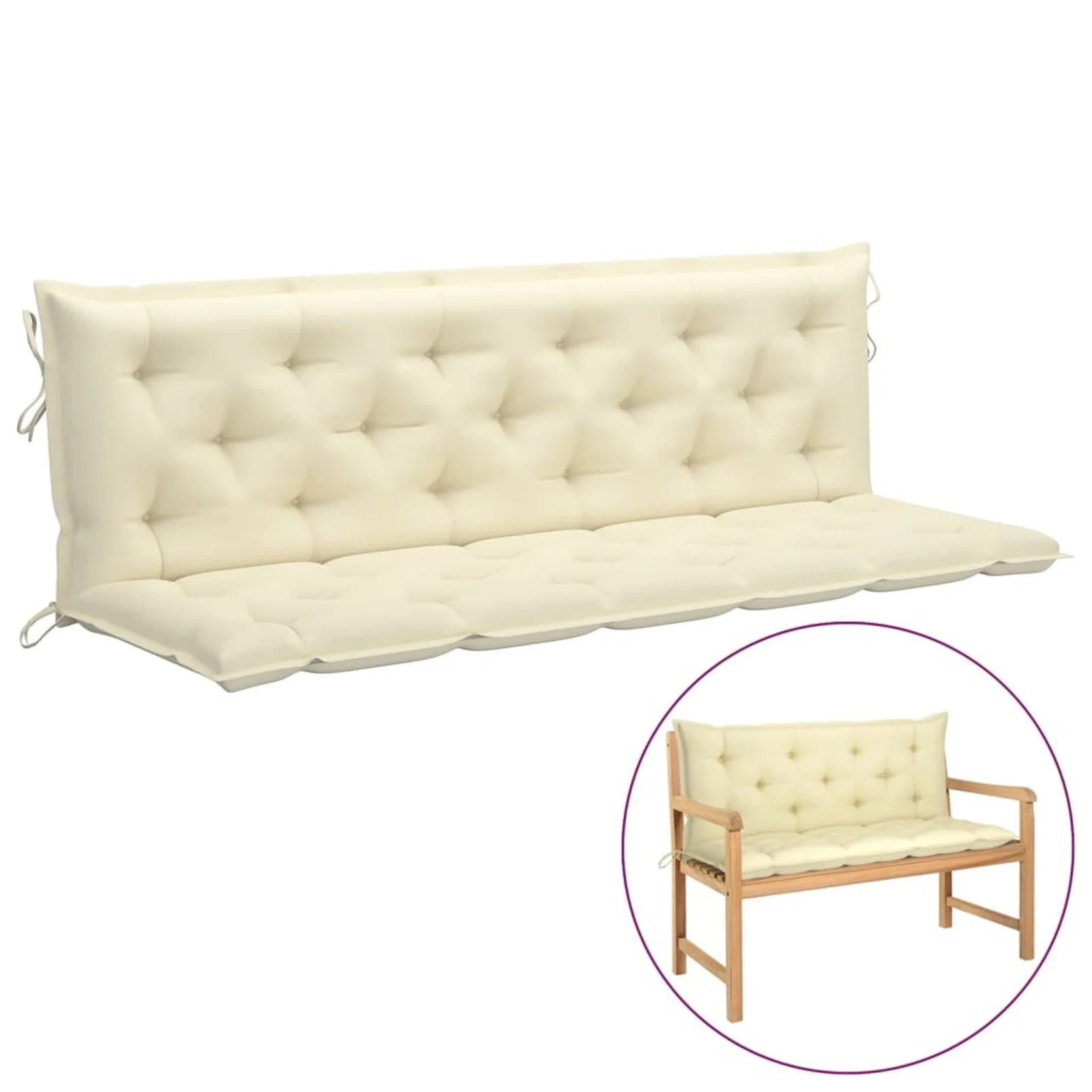 

Cushion for Swing Chair Cream White 70.9" Fabric