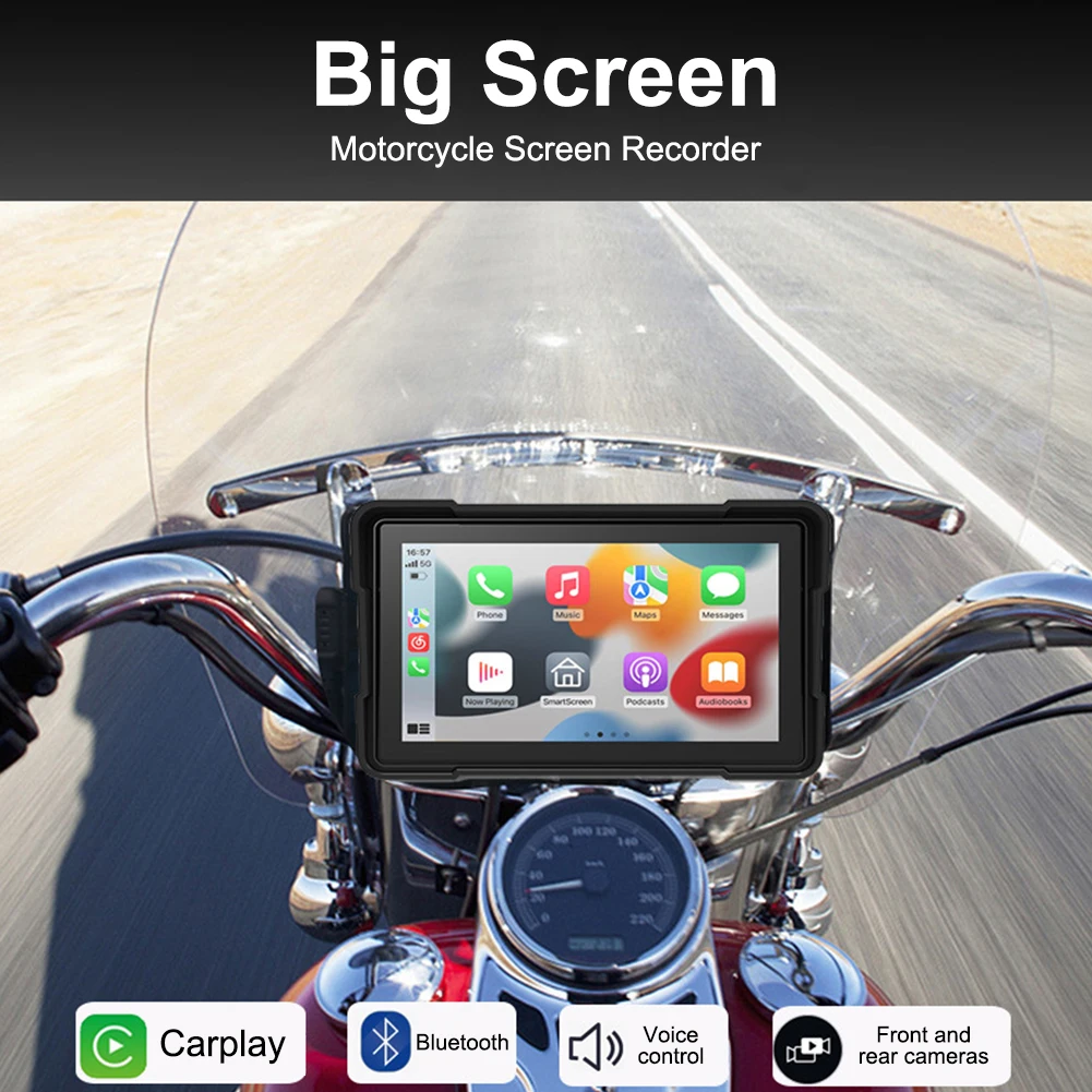 Новый беспроводной мотоциклетный CarPlay ЖК-дисплей сенсорный экран Apple Android Авто Moto