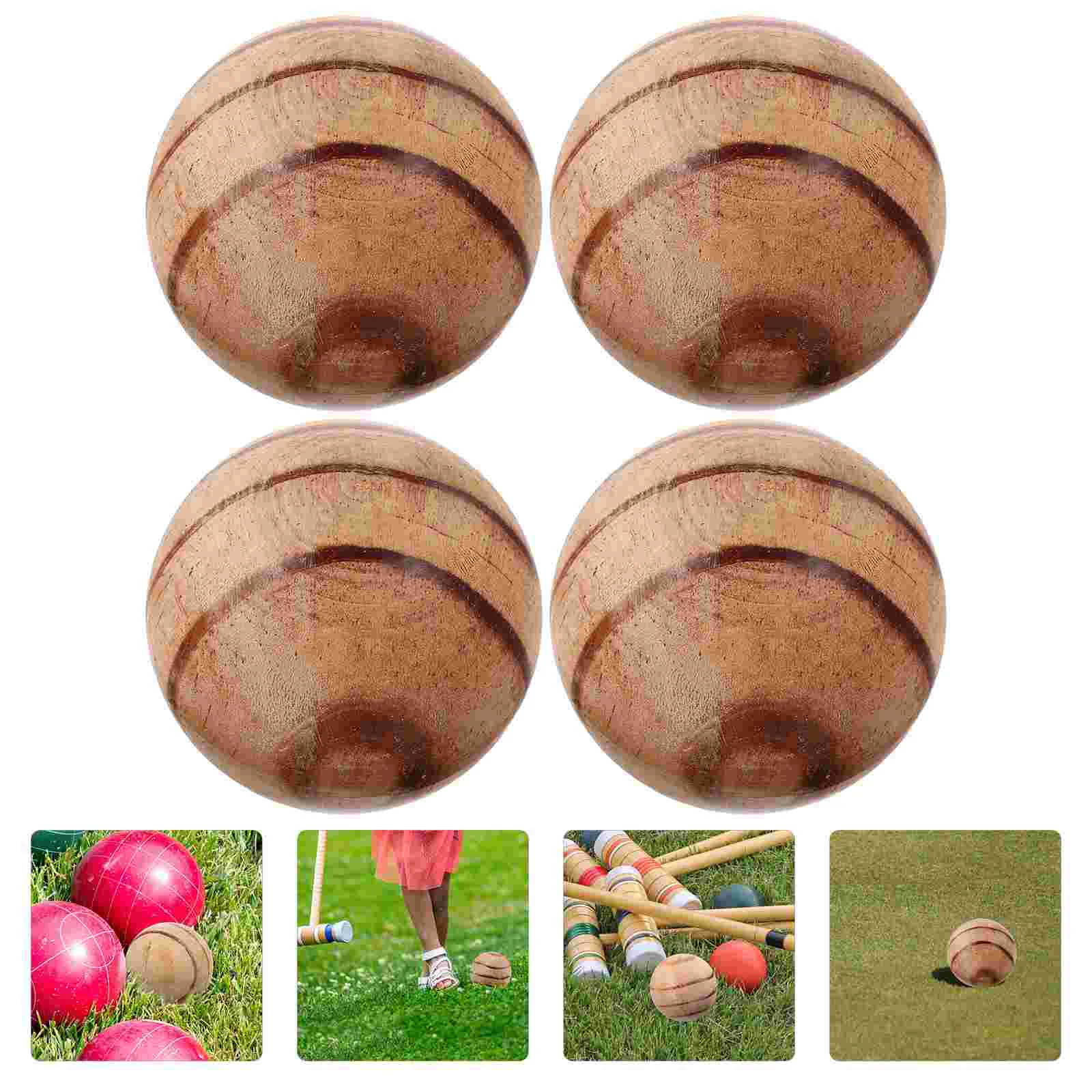 

Bocce Ballset Wood Rolling Outdoorwooden Game Beach Portable Backyard Gamesyard Kick Kids Lawnfamilytoys Play Roll Vintage Cart