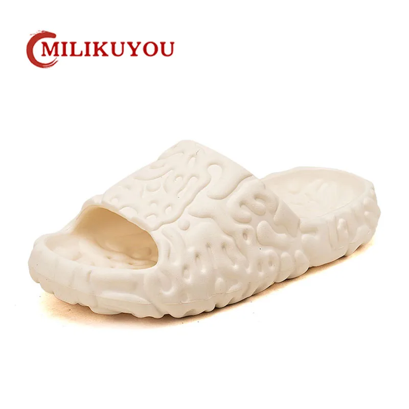 2023 Summer Men Slippers Thick Platform Bathroom Home Slippers Men Soft Sole EVA Indoor Slides Men Sandals Non-slip Flip Flops