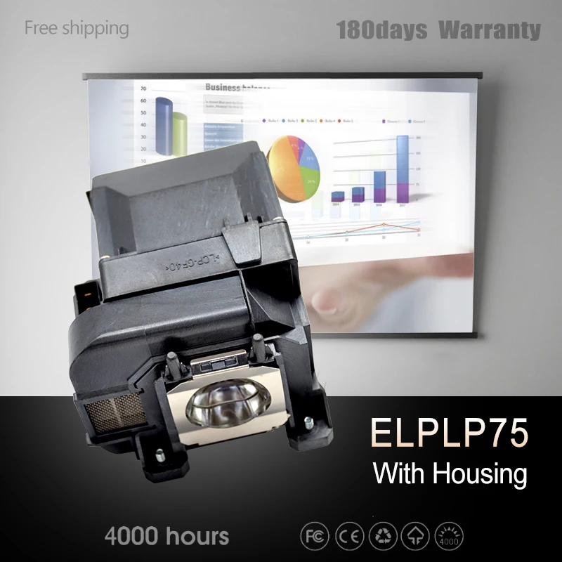 

Сменная Лампа ELPLP75 /V13H010L75 для проектора с корпусом для Epson PowerLite 1945 Вт/PowerLite 1940 Вт 1965 1960, технические характеристики