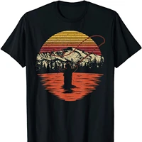 retro vintage sunset fishing fisherman angler gifts t shirt short sleeve 100 cotton casual t shirts loose top size s 3xl