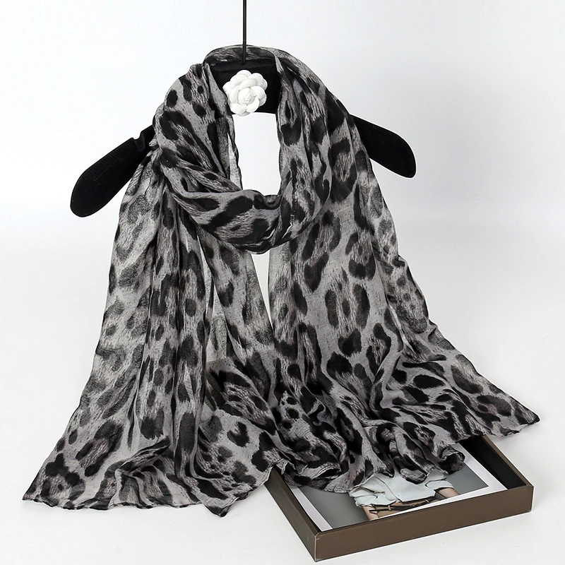 Лидер продаж вуаль с леопардовым принтом женский роскошный платок