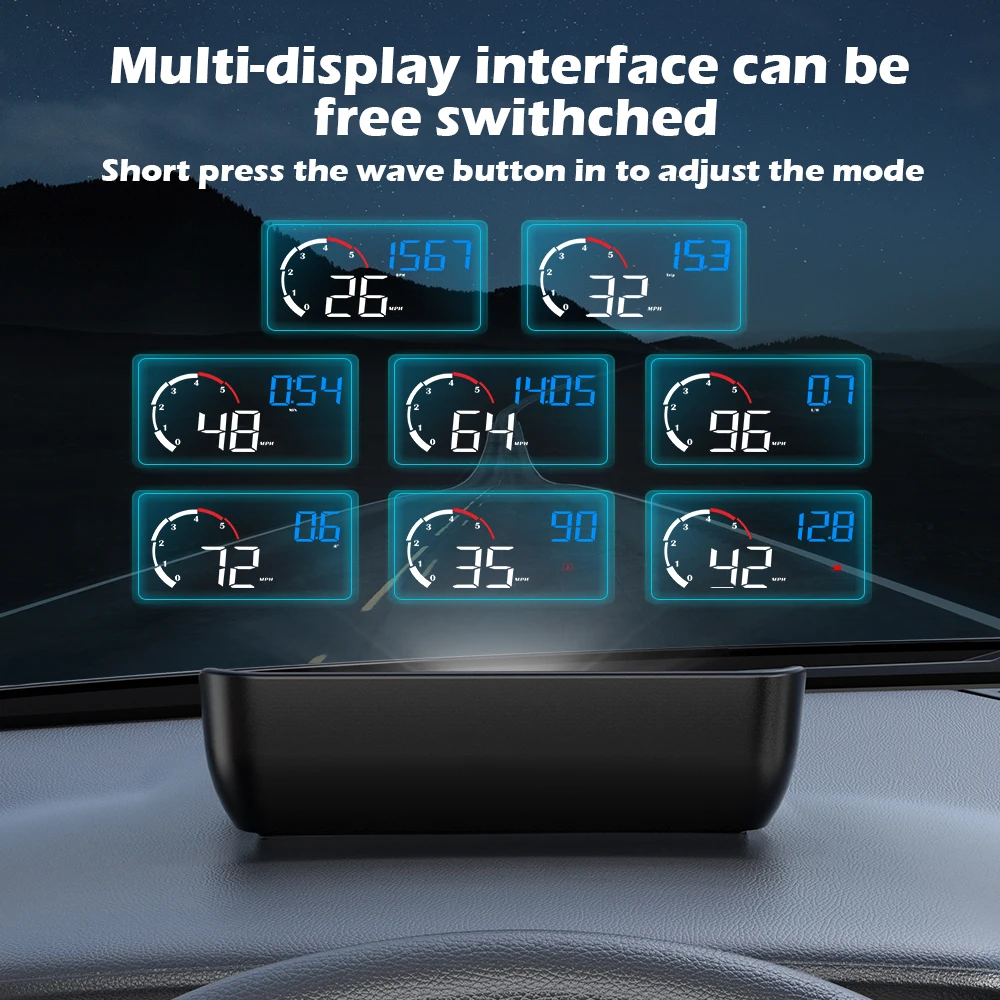 wiiyii m10 obd2 auto car hud onboard computer kmh mph head up dislay speedometer windshield projection on car glass free global shipping