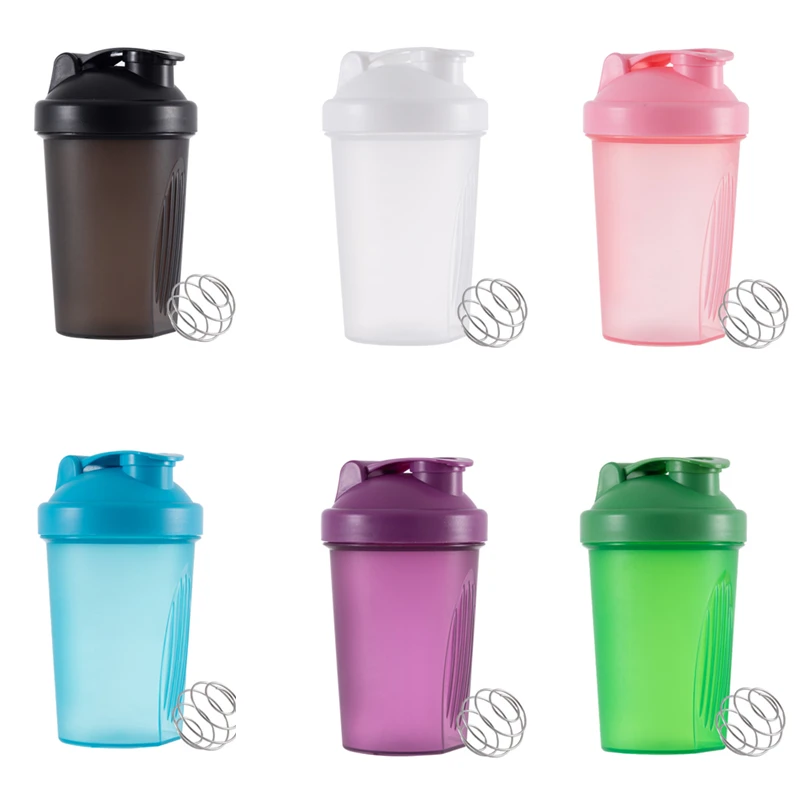 400ML Blender Shaker Bottle with Stainless Whisk Ball BPA Free Plastic Protein Shakes Leakproof for Powder Workout Gym Sport
