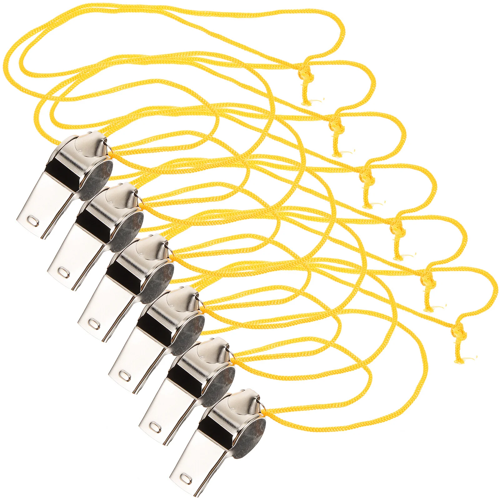 

6 Pcs Sports Whistle Referee Whistles Bulk Outdoor Decor Convenient Metal Kids Adults Lanyard Hanging Decor
