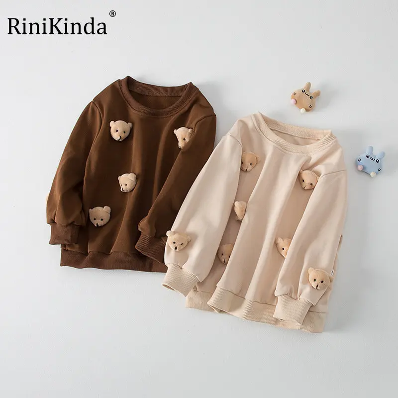 Купи RiniKinda 2021 Spring Autumn New Children Coats T-shirts Baby Girls Long Sleeve Hoodies Kids Boys Sweatshirt T-shirts Clothing за 908 рублей в магазине AliExpress