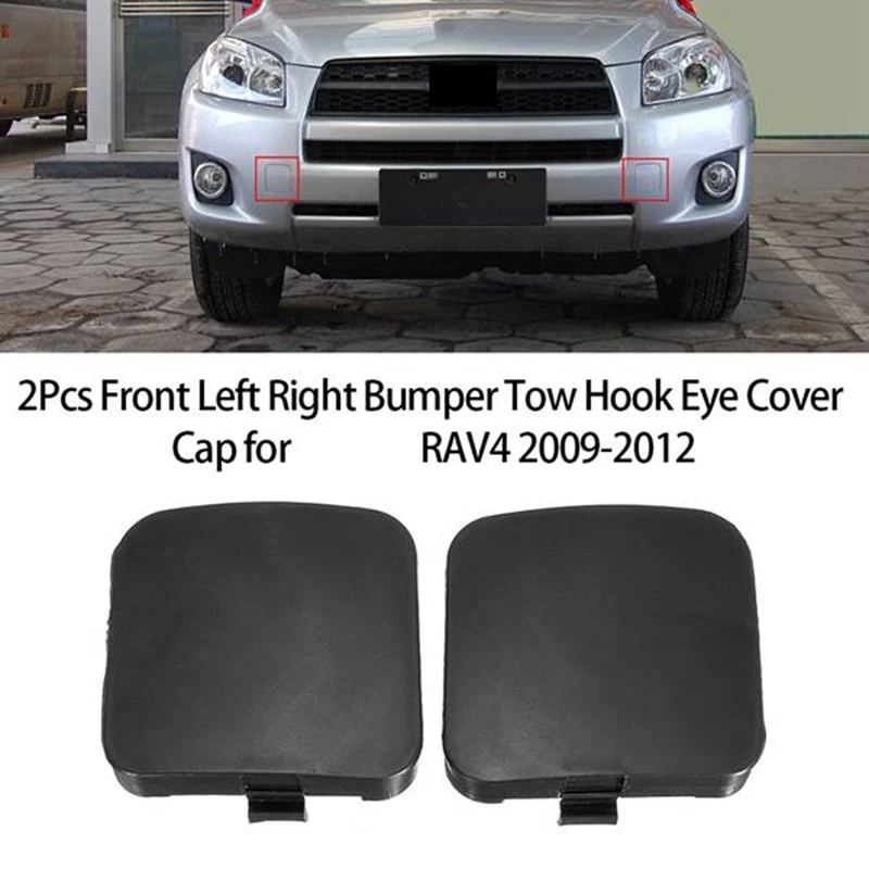 

Car Front Bumper Tow Hook Cover Cap Towing Hole Lid Trailer Trim Cap For Toyota RAV4 2009-2012 53285-0R907 53286-0R907