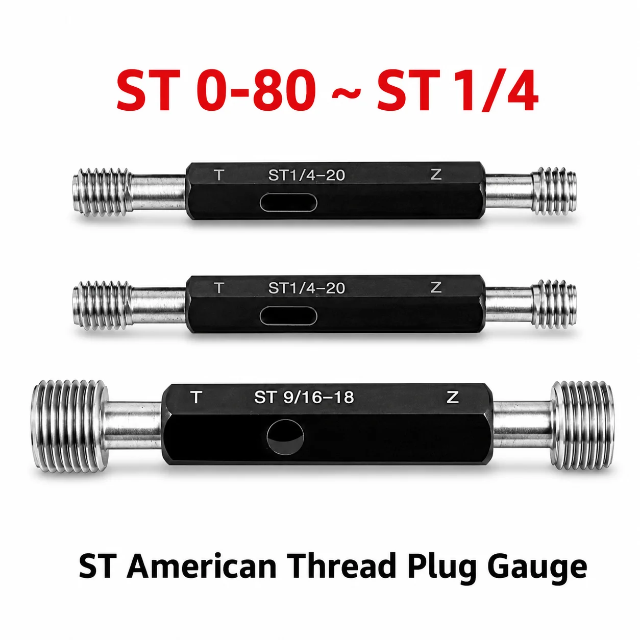 Фото Измерительный инструмент ST American Dental для резьбовых пробок ретейнеров, мелкая резьба ST0-80/6-32/10-24/1/4/3/8/5/16/1/2/3/4 №1