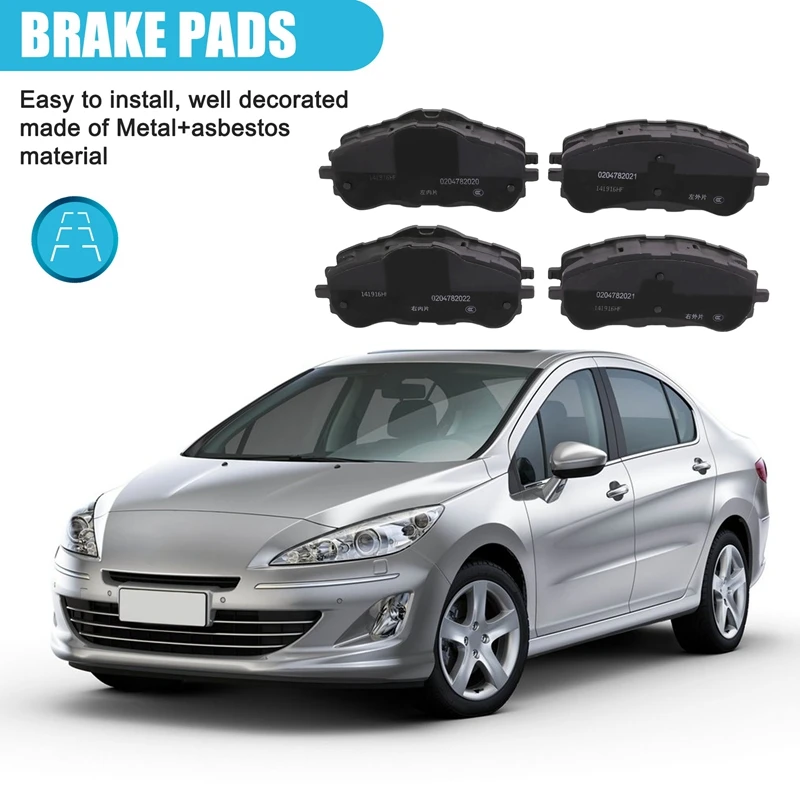 Автомобильные передние тормозные колодки в сборе суппорты 1612886480 для Peugeot 308 408