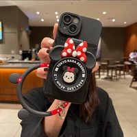 disney minnie camera bag with card phone cases for iphone 13 12 11 pro max mini xr xs max 8 x 7 se 2020 back cover