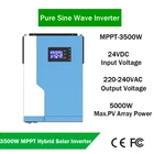 Гибридный солнечный инвертор 3500 Вт с MPPT SCC широкий диапазон входного напряжения в-В постоянного тока а 24 В инвертор немодулированного синусоидального сигнала