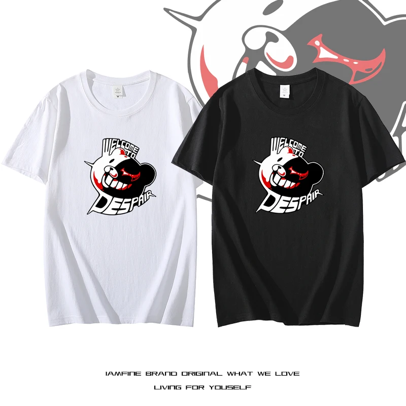 

Black and white bear T-Shirt Oversized Hip hop High Quality T Shirt Cotton Tops Women's Oversized Tees for Men Leisure multicolo