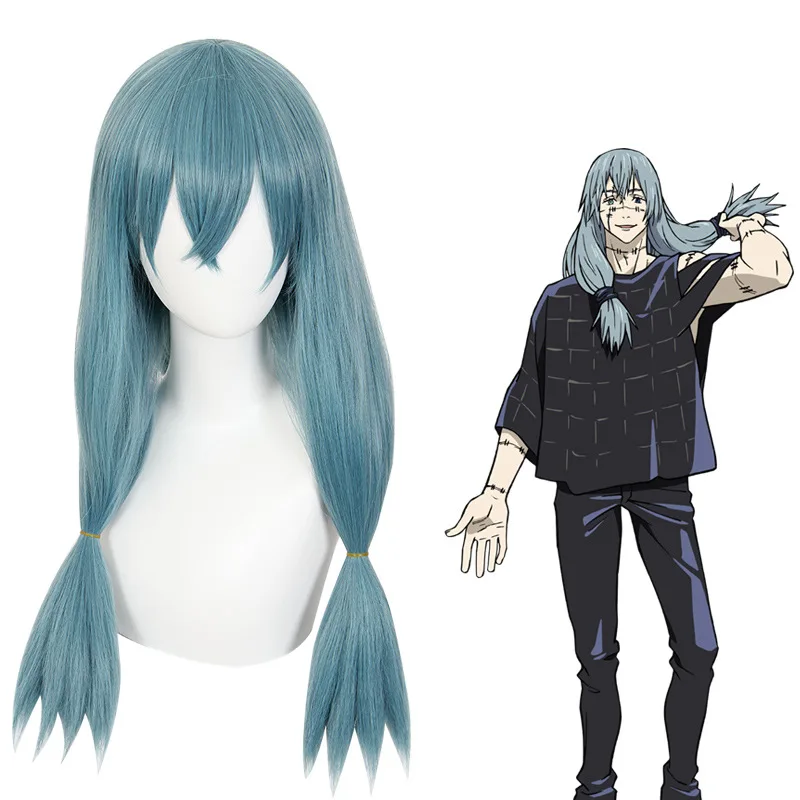 

Anime Movie Wig Cosplay Real Lake Blue Thickening Shape Halloween Fancy Dress Party Cosplay Headdress Ponytail Cosplay Anime Wig
