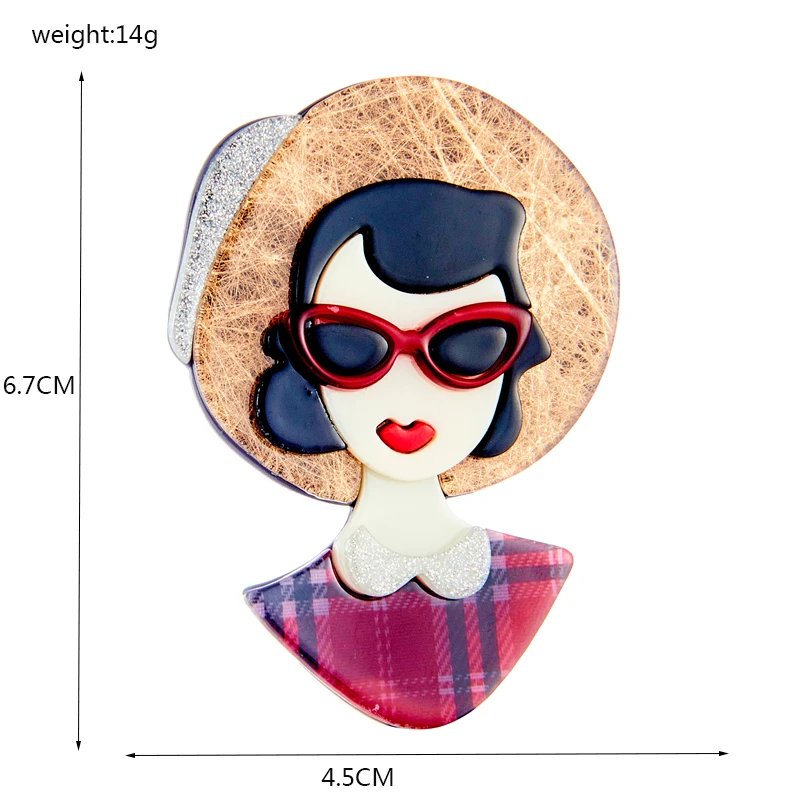 YAOLOGE Акриловые броши в виде очков