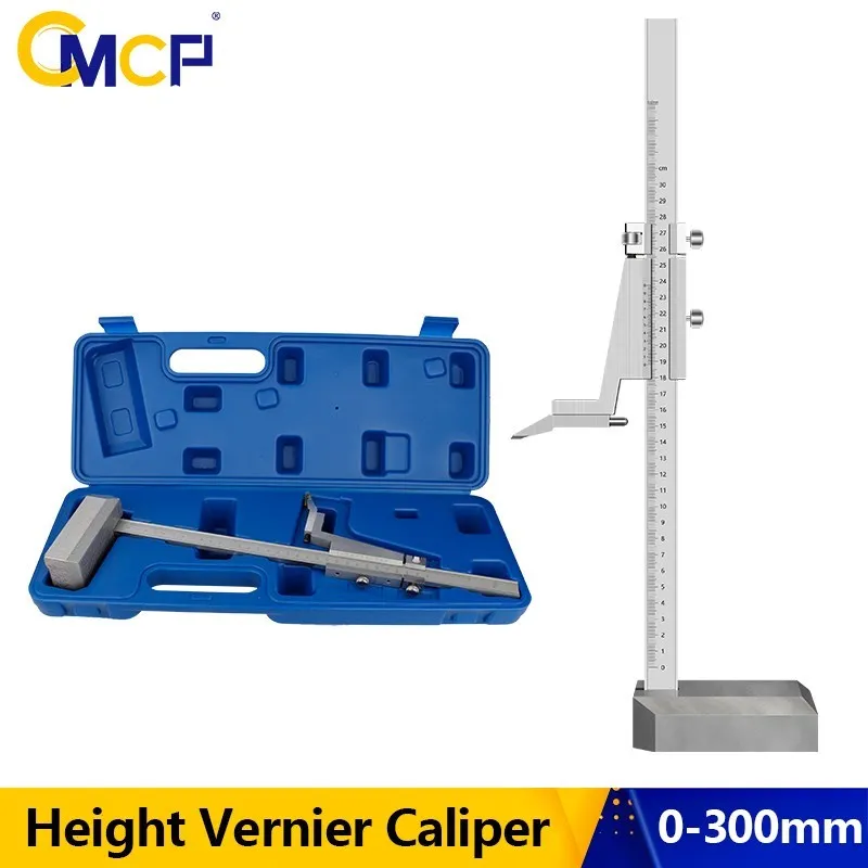 

CMCP Height Vernier Calipers 0-300mm Stainless Steel Vernier Height Gauge with Stand Measure Ruler Tools