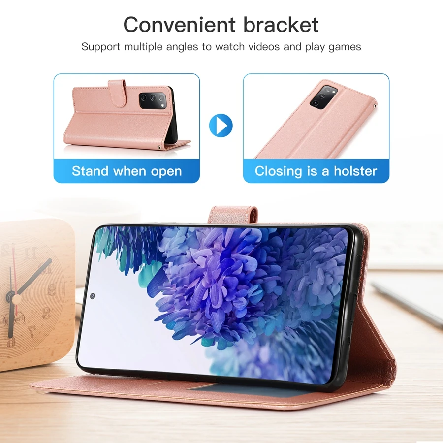 Wallet Flip Leather Case For Samsung Galaxy S23 Ultra S22 S21 FE S20 FE S10E S10 Plus S10 Lite S9 Plus S8 Plus S7 Edge S6 S5