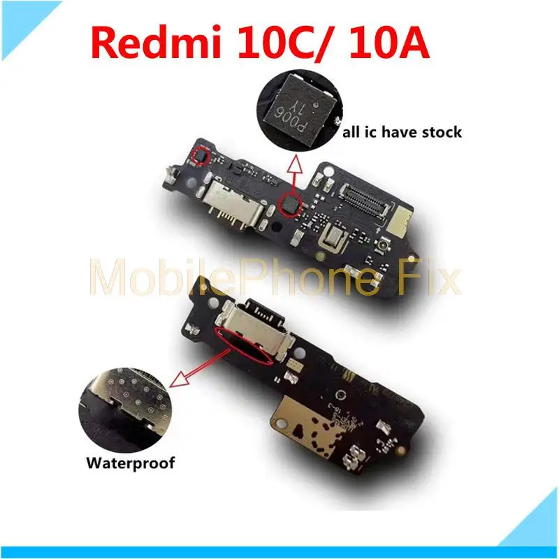 

Оригинальный с IC для Xiaomi Redmi 10C 10A USB порт для зарядки разъем плата гибкий кабель с микрофоном запасные части