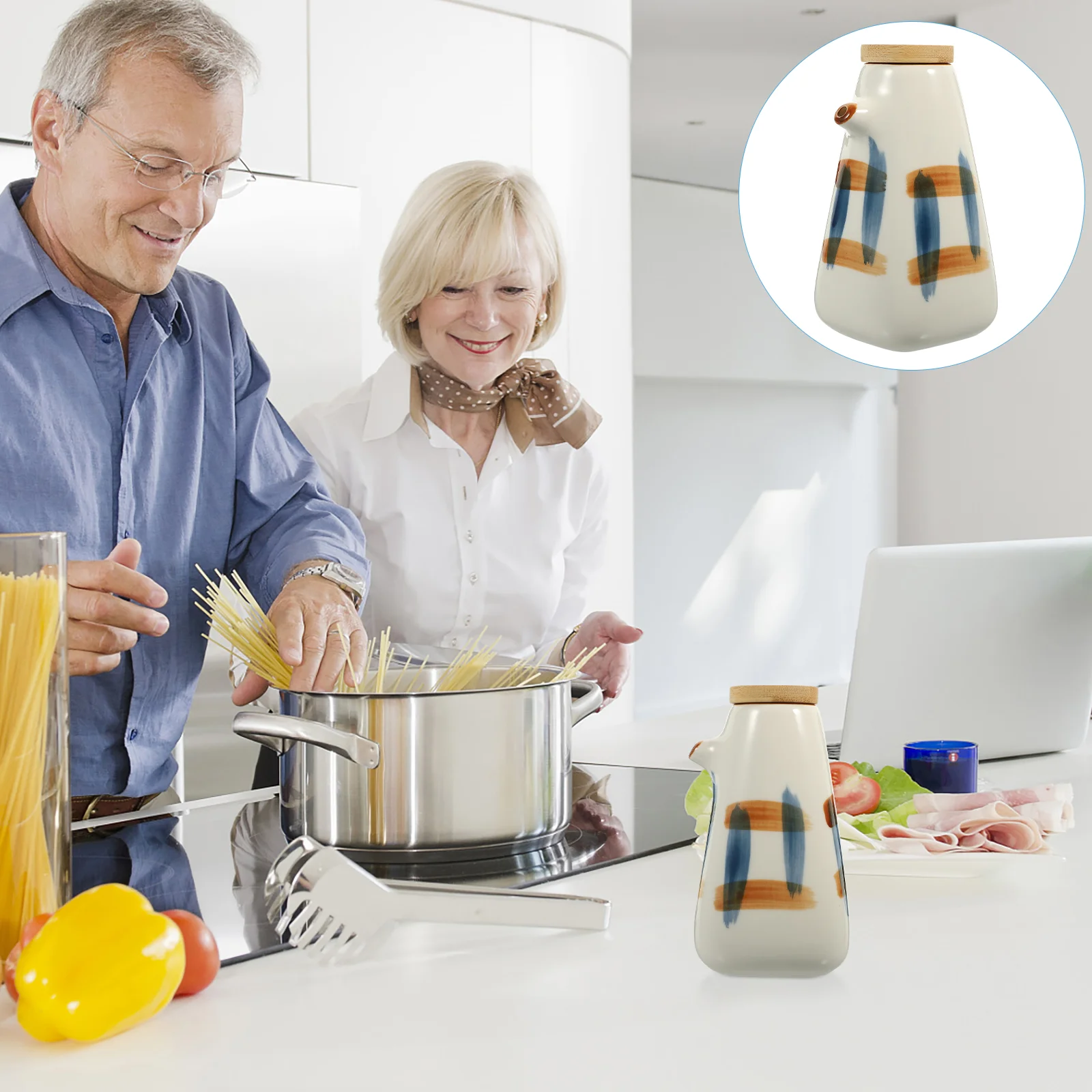 

Dispenser Vinegar Oil Bottle Ceramic Sauce Soy Condiment Pot Kettle Olive Seasoning Liquid Cooking Cruet Jar Kitchen Ponzu Syrup