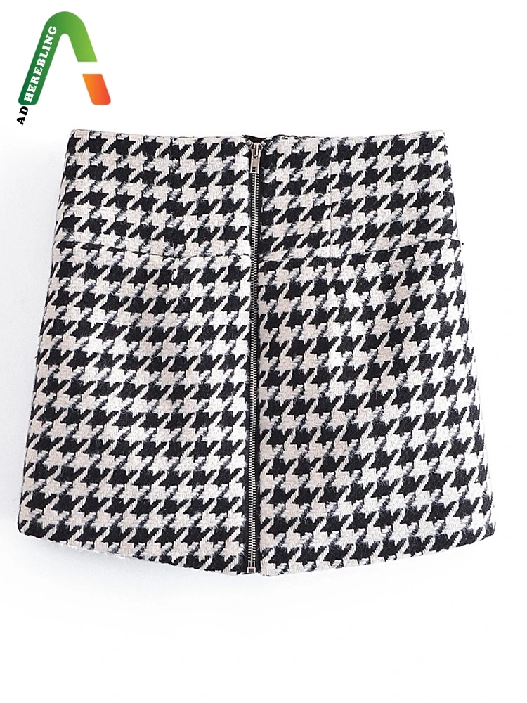 Женская твидовая юбка-карандаш Adherebling повседневная шерстяная с высокой талией и