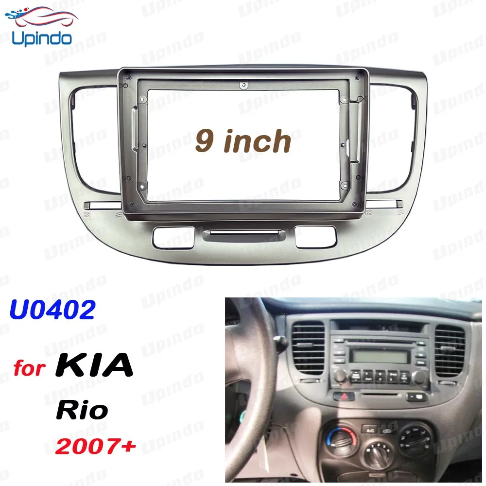 

Car Accessory 2 Din 9 Inch Radio Fascia DVD GPS MP5 Panel Frame for Kia Rio 2007+ Dashboard Mount Kit