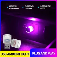 2x car mini usb led atmosphere lights decorative lamp for party ambient modeling automotive portableplug play auto interior led