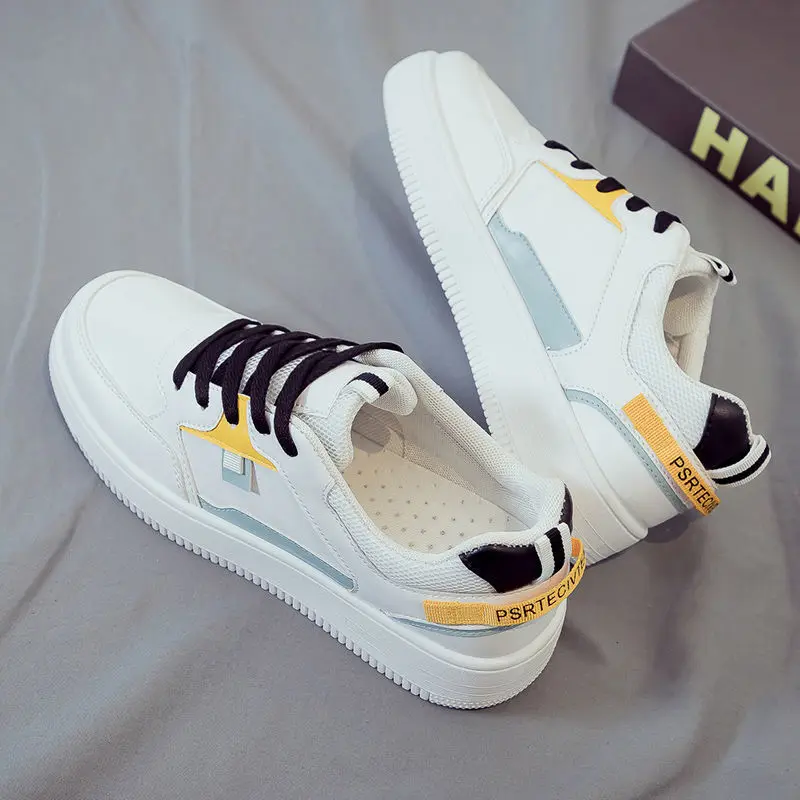 

New Fashion Men Shoes Casual White Lace-up Sneakers Mens Breathable Outdoor Walking Comfortable Shoes Men Tenis MDUGSHOP