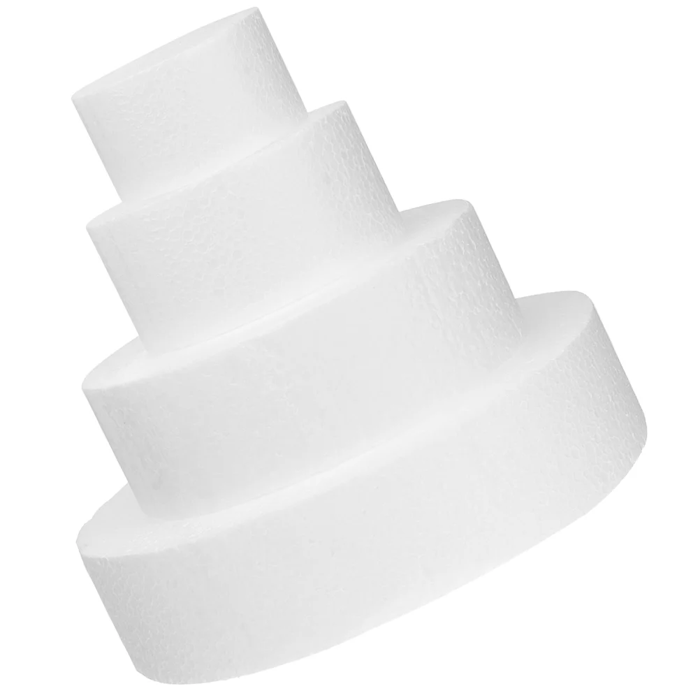 

4 Pcs Modeling Foam Cake Wedding Ceremony Decorations Baking Practicing Tool Dummy
