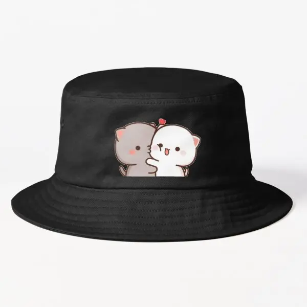 

Goma Kissing Peach Bucket Hat Bucket Hat Fashion Sun Summer Boys Sport Solid Color Spring Women Casual Black Fishermen Fish