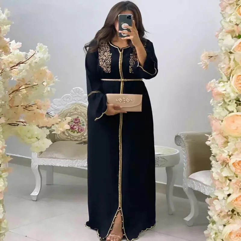 Muslim Women Prayer Dress Abaya Eid 2023 Ramadan Beading Maxi Long Dresses Islamic Musulman Moroccan Kaftan Vestdidos Turkey