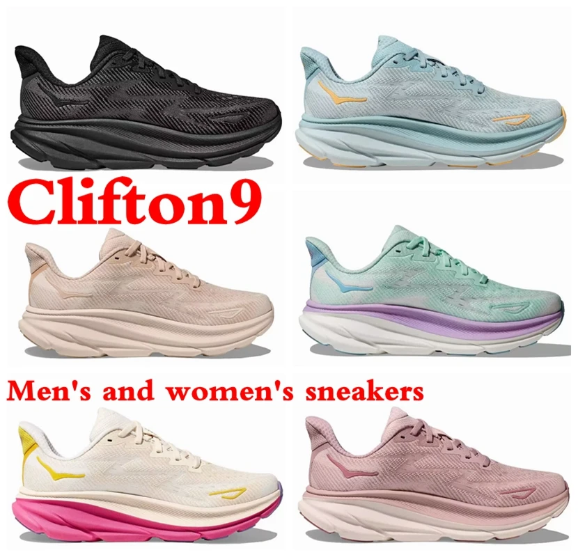

New 2023 Original Unisex Clifton 9 Road Running Shoes Cushioning Long Distance Men's and Women Lifestyle Outdoor Sneakers