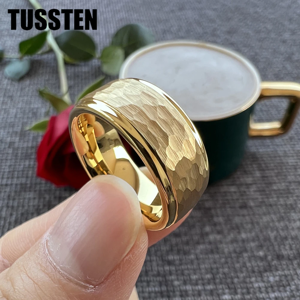 

Прямая поставка TUSSTEN 8 мм Золотой/розовый/оригинальный цвет для мужчин женщин мужчин вольфрамовое обручальное кольцо с шаговыми краями удобное прилегание