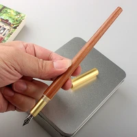 new luxury retro wood bronze fountain pen high quality metal inking pens for office supplies school supplies writing brush