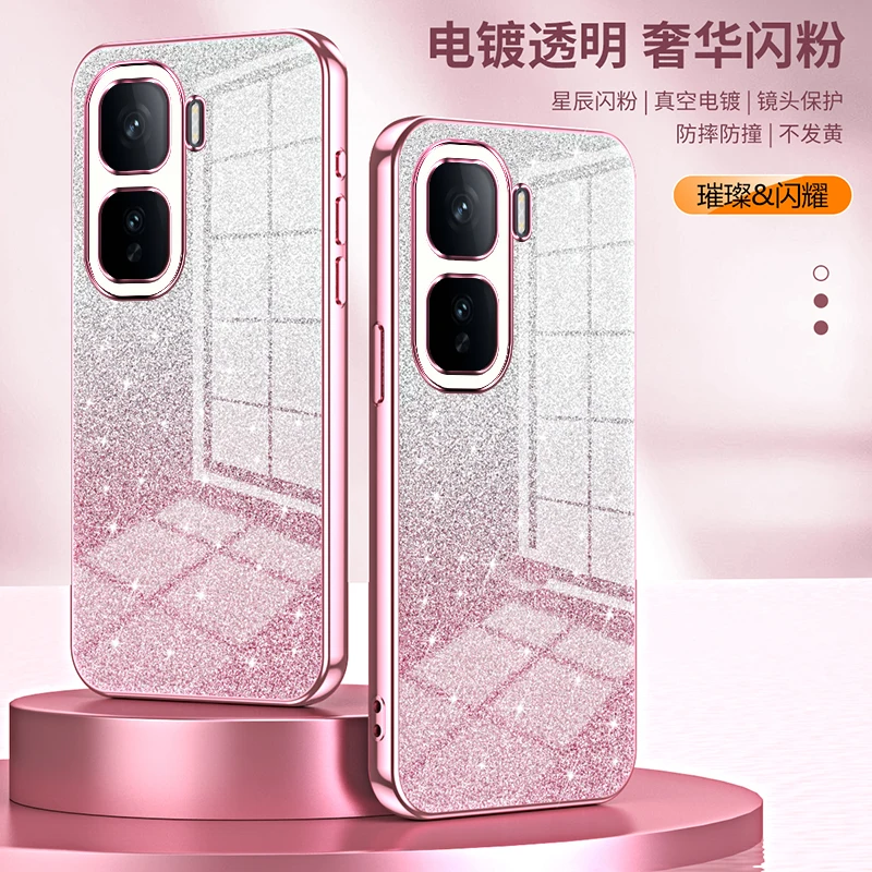 Гальванический силиконовый чехол для IQOO Neo10 Pro противоударный мягкий с блестящей