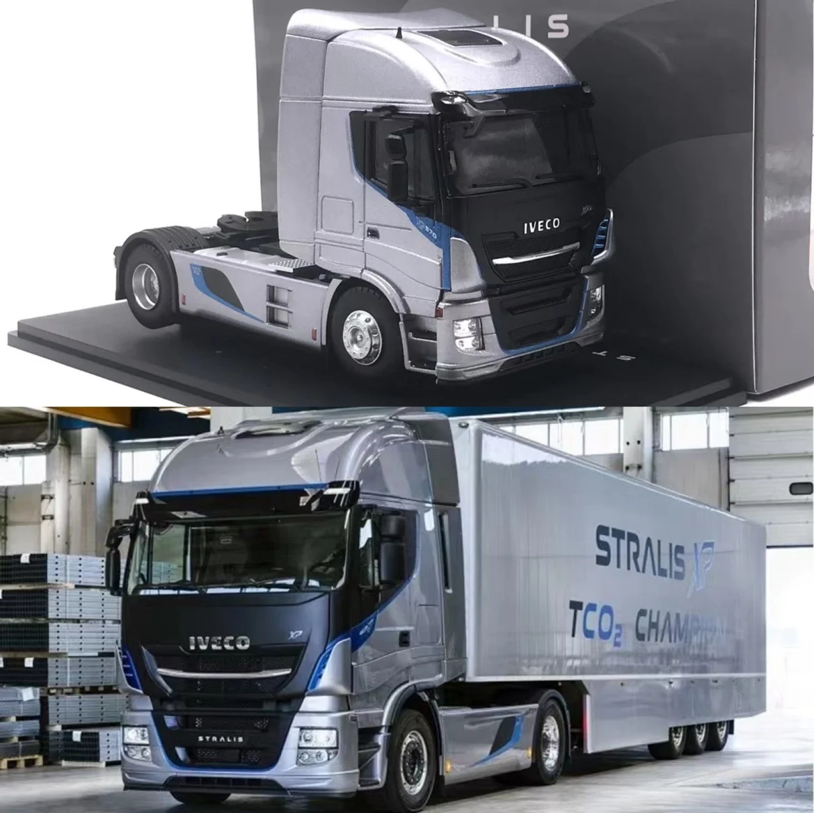 

Eligor 1:43 For Stralis CTO Champion Truck Trailer Limited Edition Simulation Resin Alloy Static Car Model Toys Gift