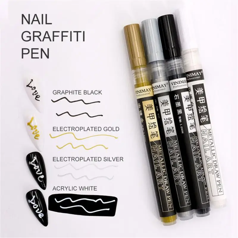 

1Pcs Nail Art Graffiti Pen Waterproof Painting Drawing Liner Brush DIY Flower Abstract Lines Details Nail Art Beauty Brush Tools