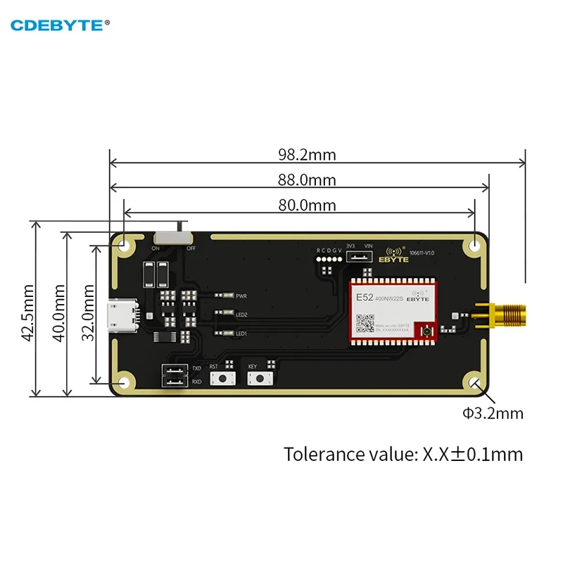 LoRa Mesh беспроводной модуль тестовая плата CDEBYTE E52-400NW22S-TB 433 МГц 22 дБм USB-интерфейс