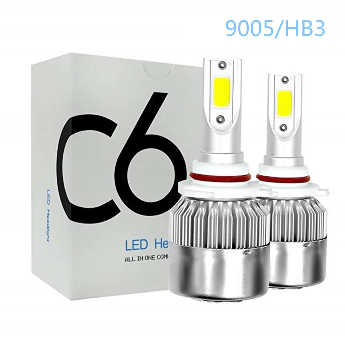 

2Pcs H8 LED Headlights Car Lights Bulbs H27 880 881 H7 H1 H3 H9 H11 9006 5202 Auto 72W COB 6000K 3000K 12V 24V