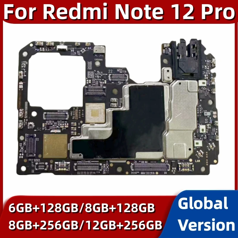 

128 ГБ 256 ГБ материнская плата PCB модуль для Redmi Note 12 Pro 5G Logic Board с глобальной системой MIUI 13