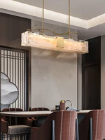 new chinese style chandelier all copper rectangular restaurant creative branches tea room lamp zen dining room lamps