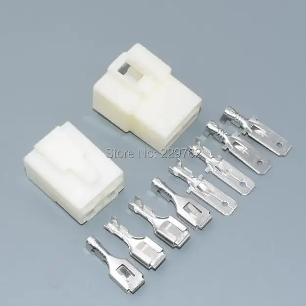 Shhworldsea 50 компл. 6 3 мм 4-контактный/контактный автомобильный электрический разъем