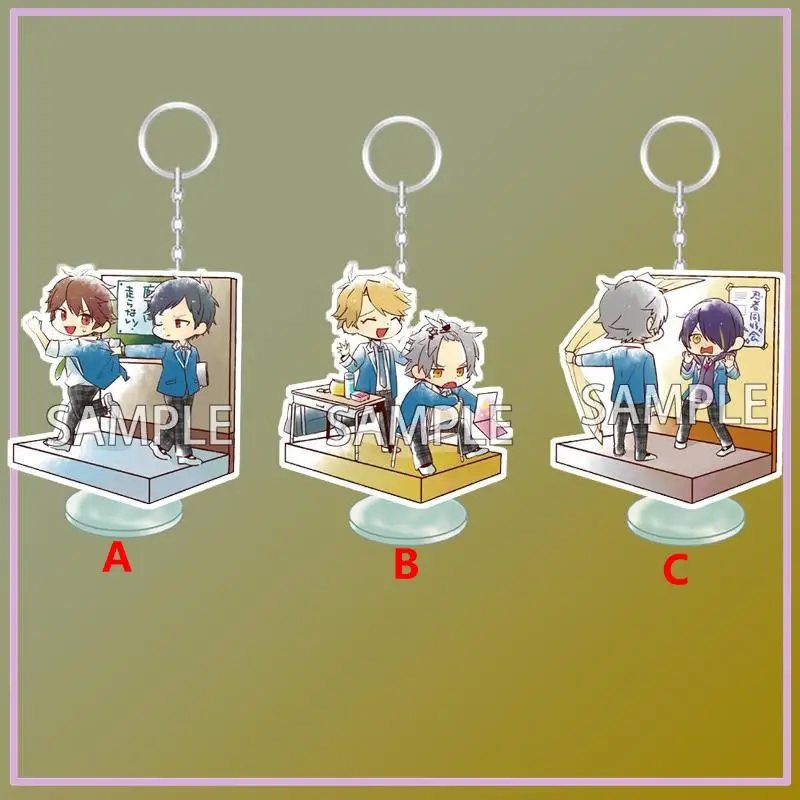 

Anime Stand Keychain Ensemble Stars Narukami Arashi Morisawa Chiaki Strap Keyring Dual-purpose desktop decoration 8cm